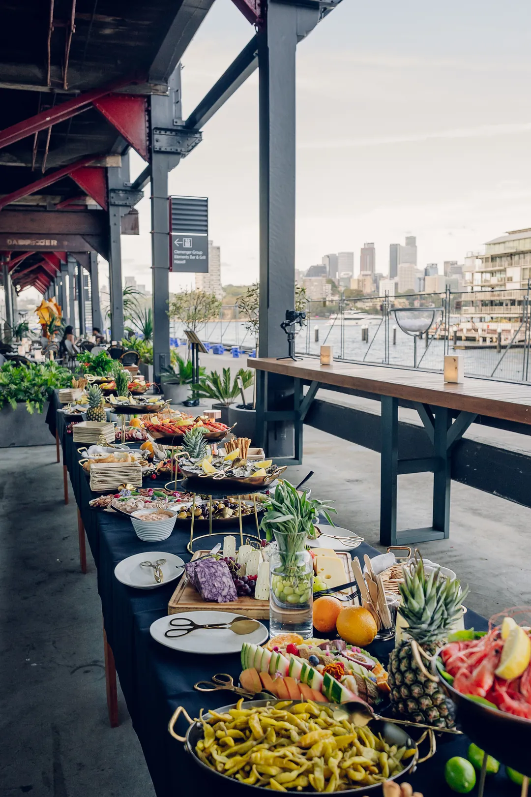 Waterfront buffet prepared for the New Year’s Eve event